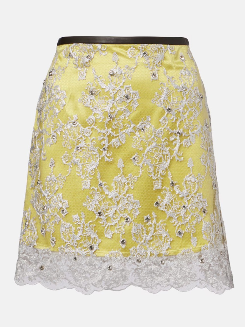 Jacques Wei embellished lace skirt